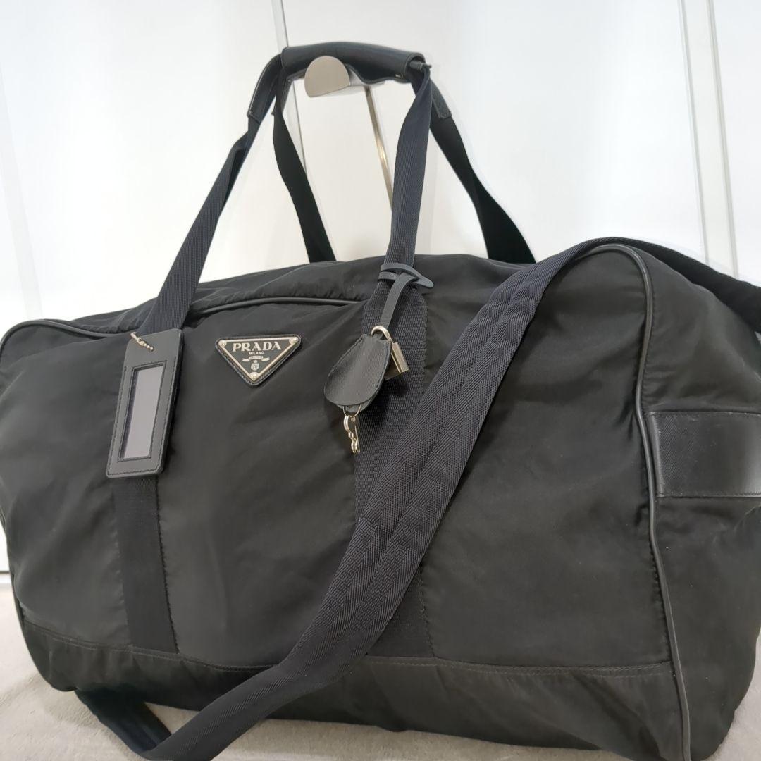 美品 PRADA ボストンバッグ 2way ブラック 三角ロゴ テスートナイロン