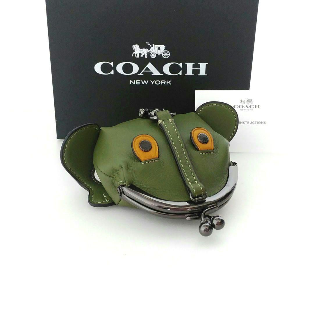 希少☆未使用☆コーチ☆ケース ポーチ 小物入れ チャーム☆蛙 フロッグ☆革