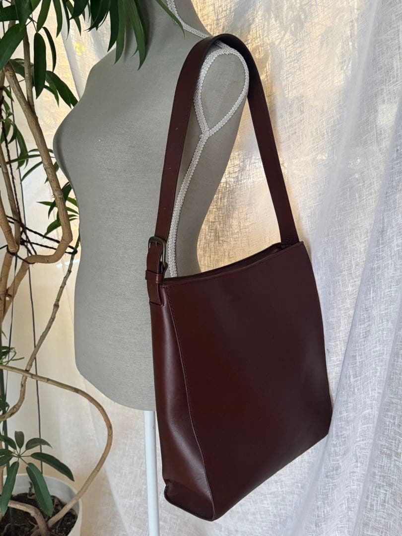 【美品】マザーハウス 牛革 ブライト ワンショルダー 茶