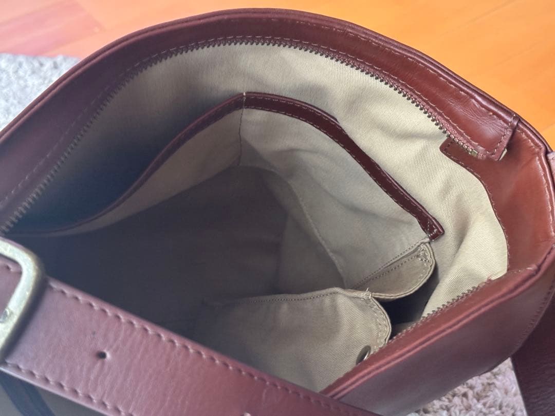 【美品】マザーハウス 牛革 ブライト ワンショルダー 茶