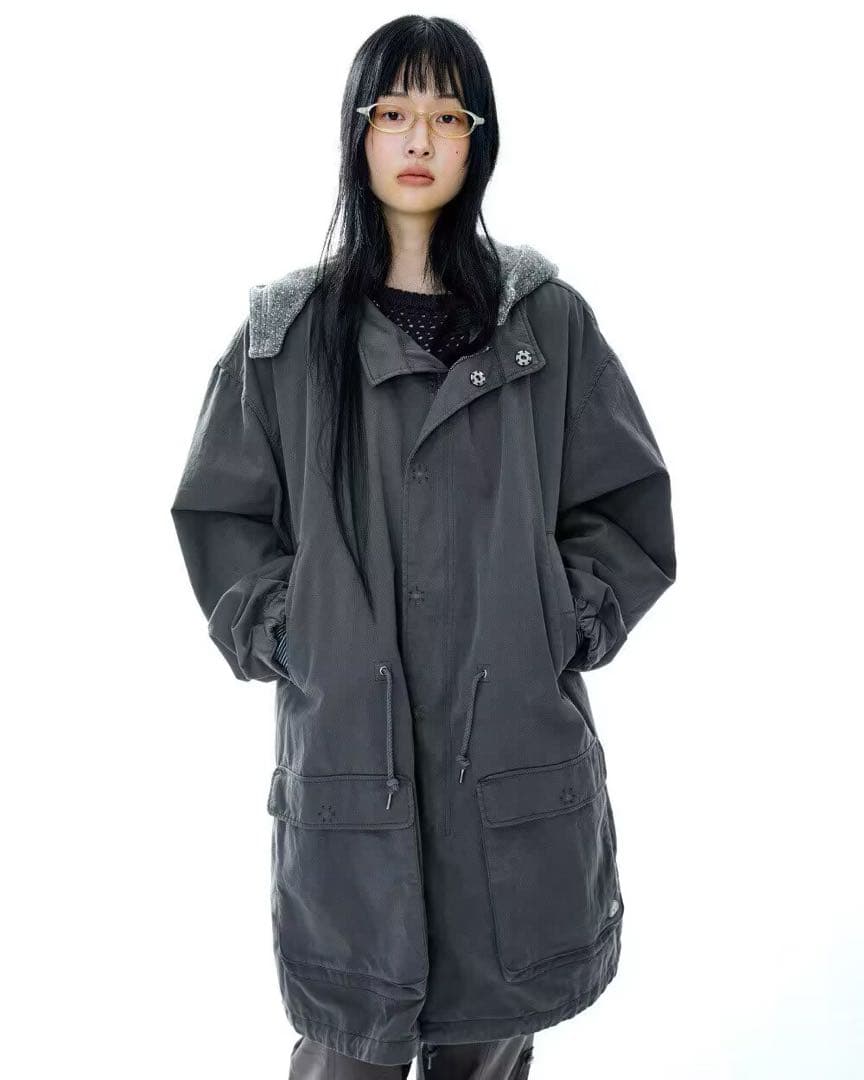 COYSEIO WASHED MILITARY ジャケット ダークグレー