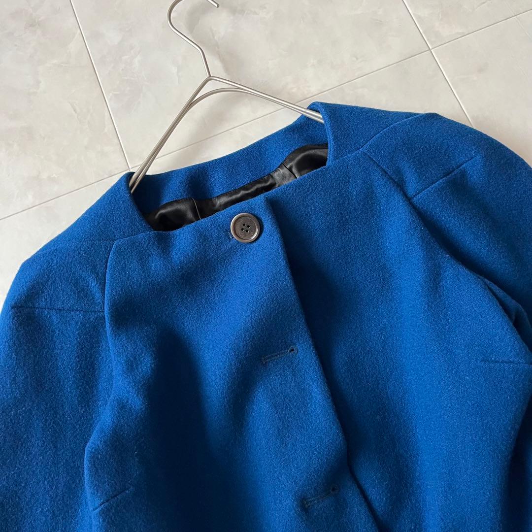 美品✨ドリスヴァンノッテン　ノーカラージャケットロイヤルブルー　フランス製36