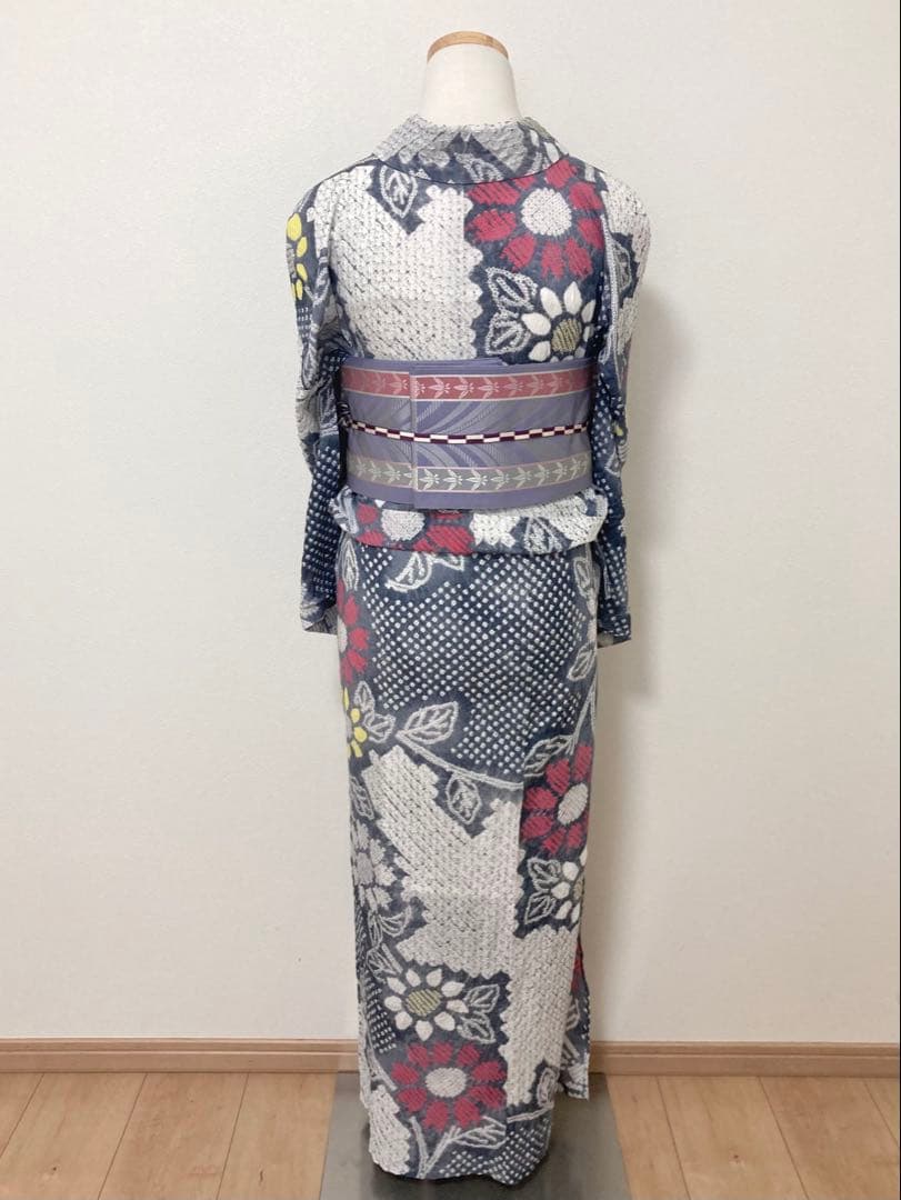 KM　浴衣　有松鳴海絞り　向日葵　裄66cm