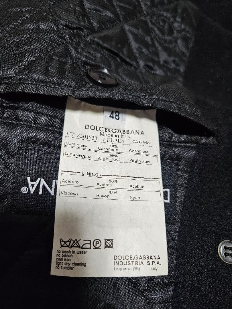 Dolce & Gabbana 黒 ダブルブレスト ピーコート