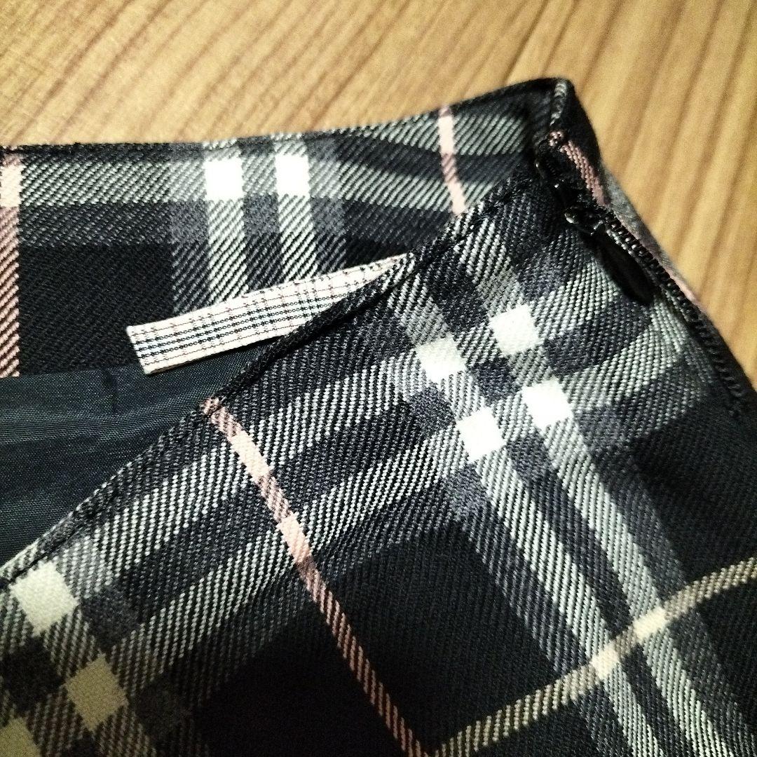美品 BURBERRYBLUELABEL ノバチェックスカート38ウール ミニ丈