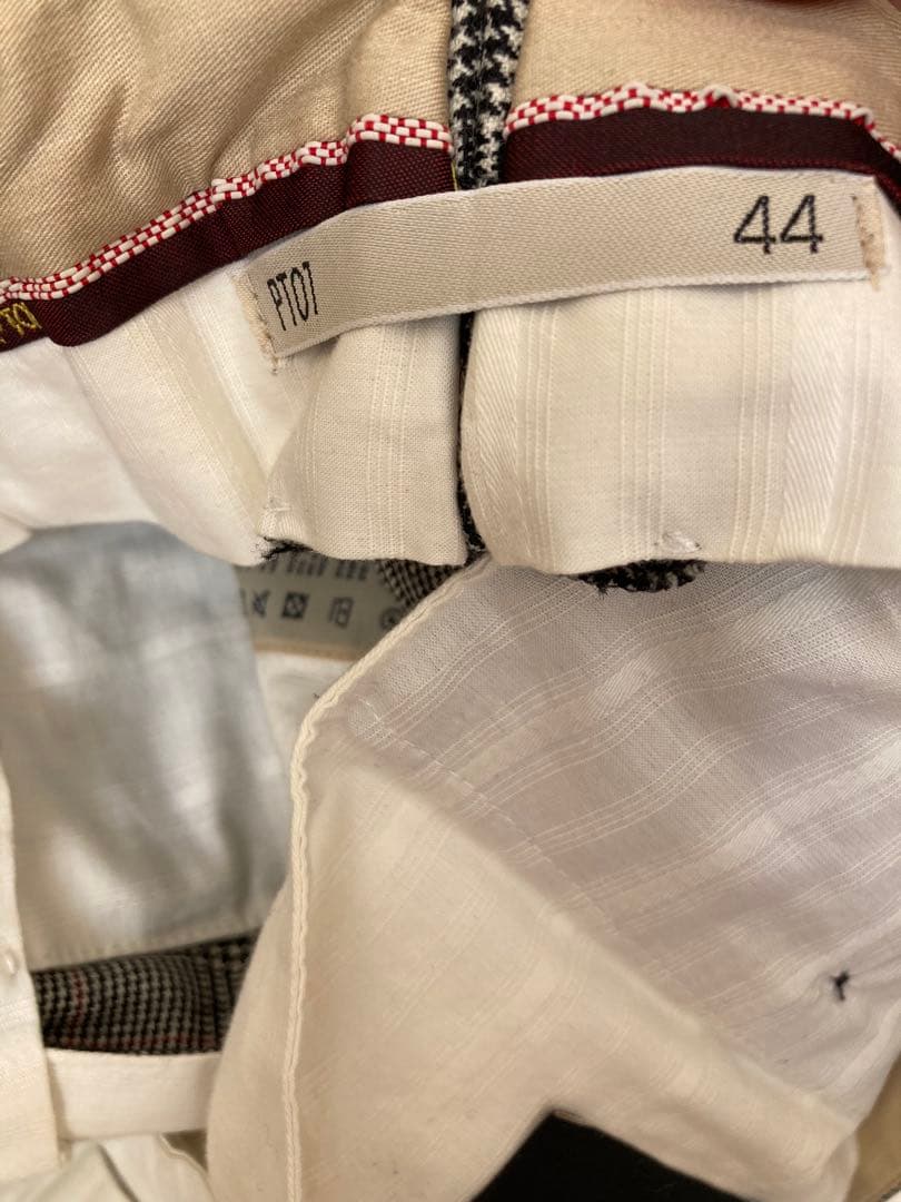 PT01 DRAPERグレンチェック 1プリーツ スラックス　秋冬