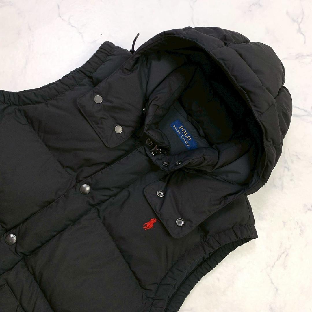 ポロラルフローレン ダウンベスト ポニー刺繍 ブラック M　E046