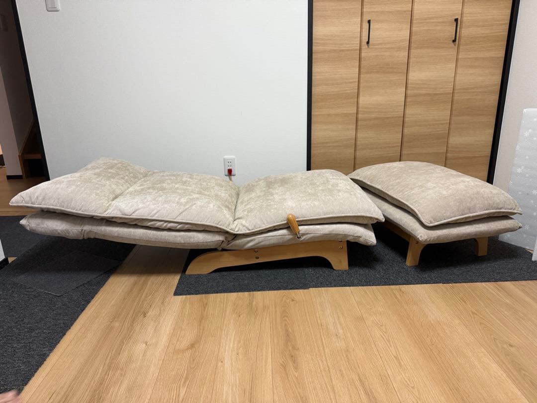 ベージュ 座椅子 ソファー ※配送NG