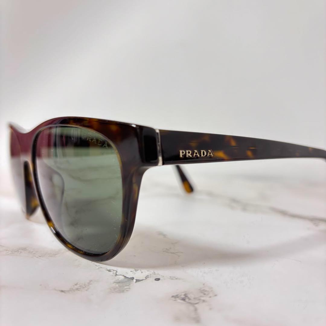 【美品】 プラダ サングラス ゴールドロゴ ユニセックス べっこう柄 ブラック