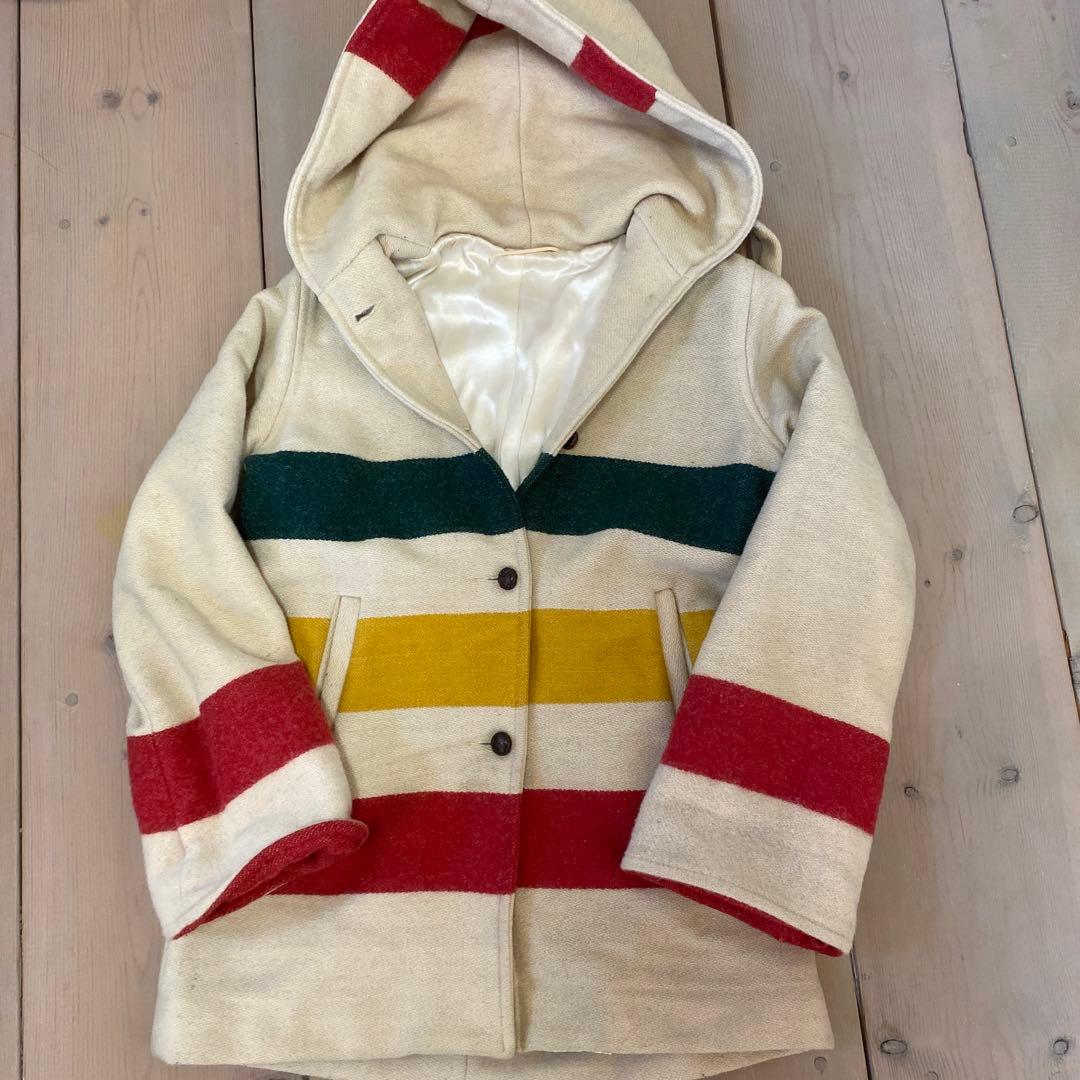 70,sヴィンテージWoolrich Mサイズ ストライプ ダッフルコート