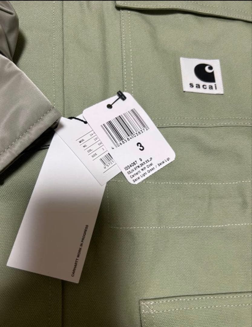 sacai carhartt サカイ　カーハート　コート　ブルゾン