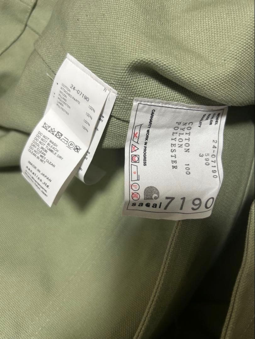 sacai carhartt サカイ　カーハート　コート　ブルゾン