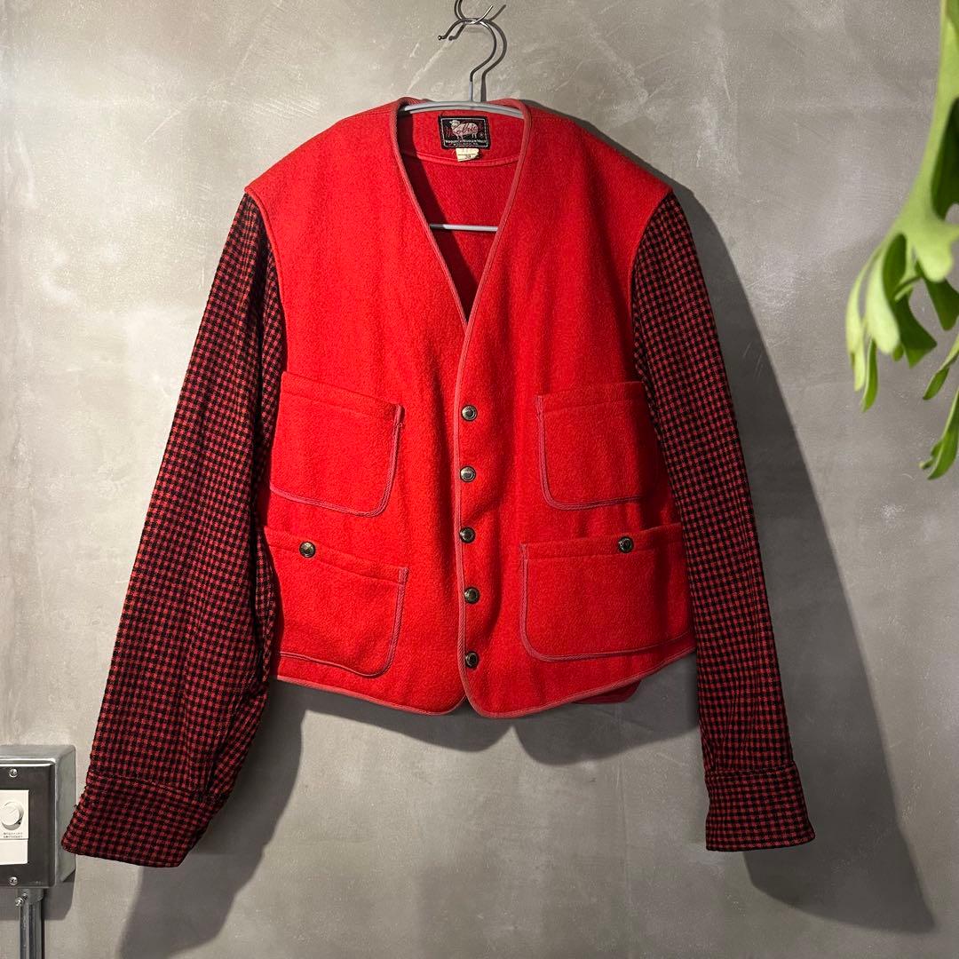 か*す様 50s Woolrich ウールリッチ　ノーカラージャケット　ベスト