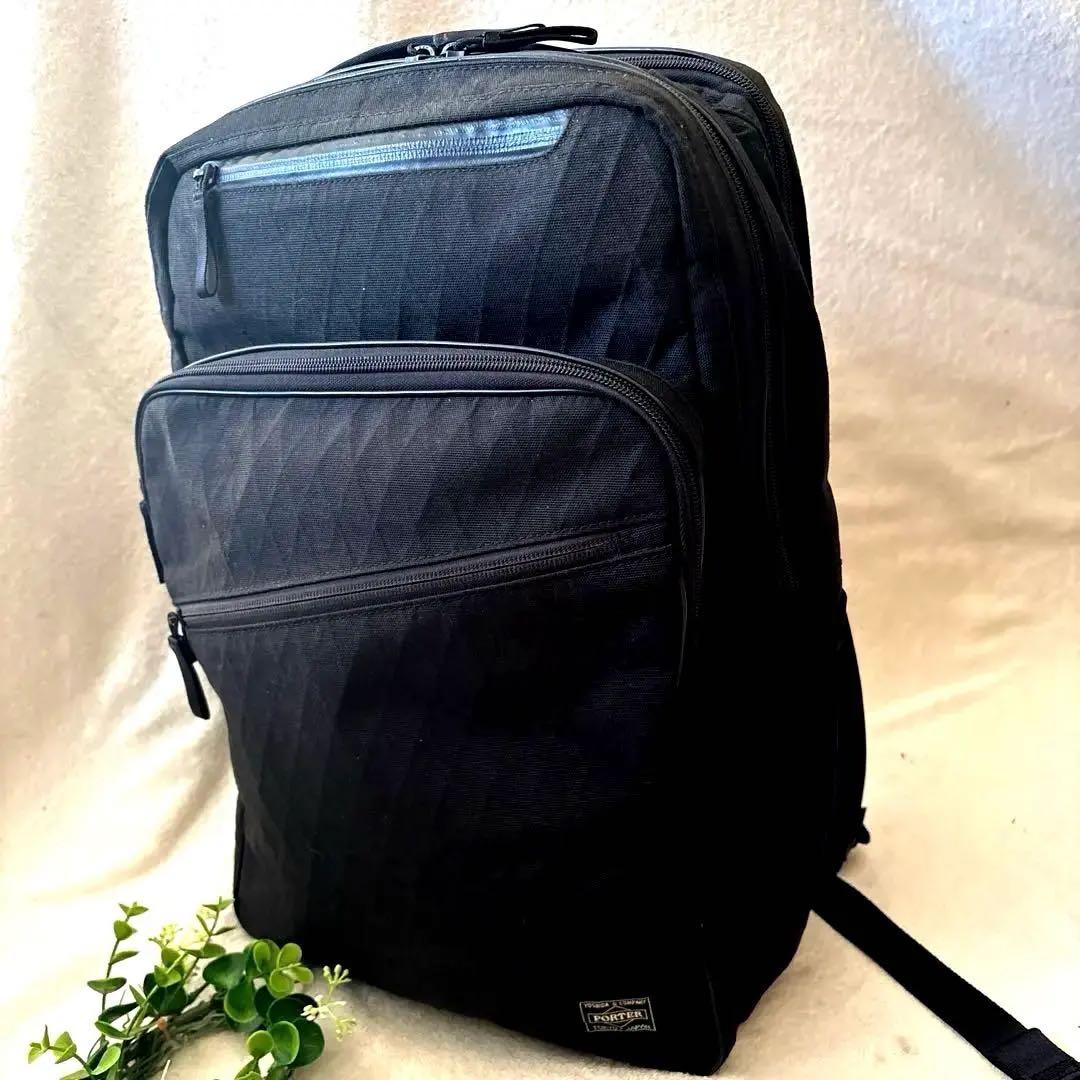 美品✨現行✨ポーター ハイブリッド リュック 黒　2層