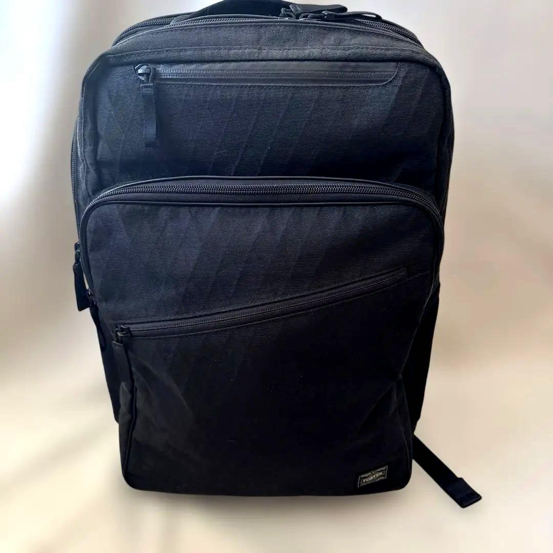 美品✨現行✨ポーター ハイブリッド リュック 黒　2層
