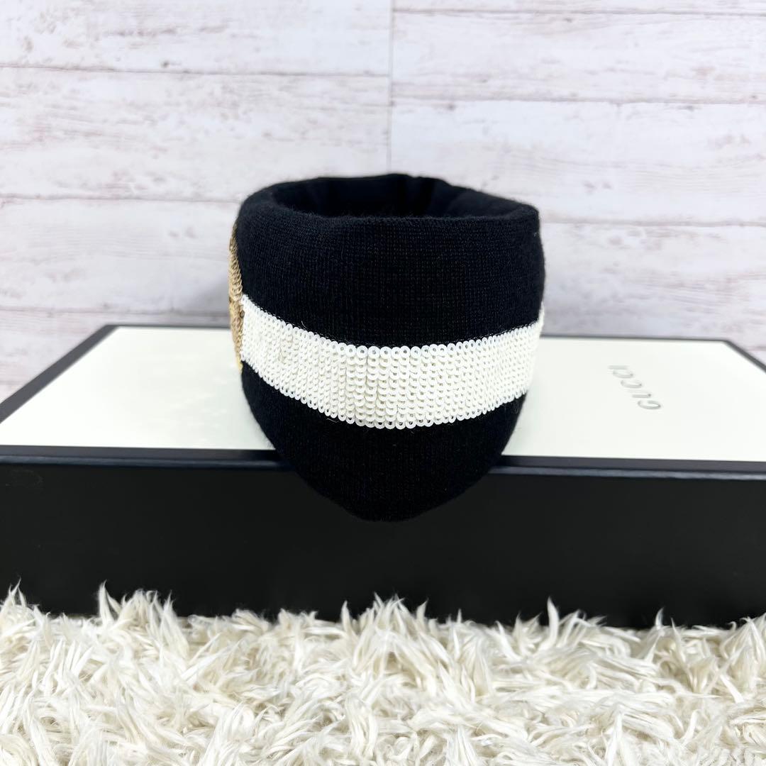 ✨未使用級 GUCCI ヘアバンド GG柄 スパンコール 現行 ゴールド