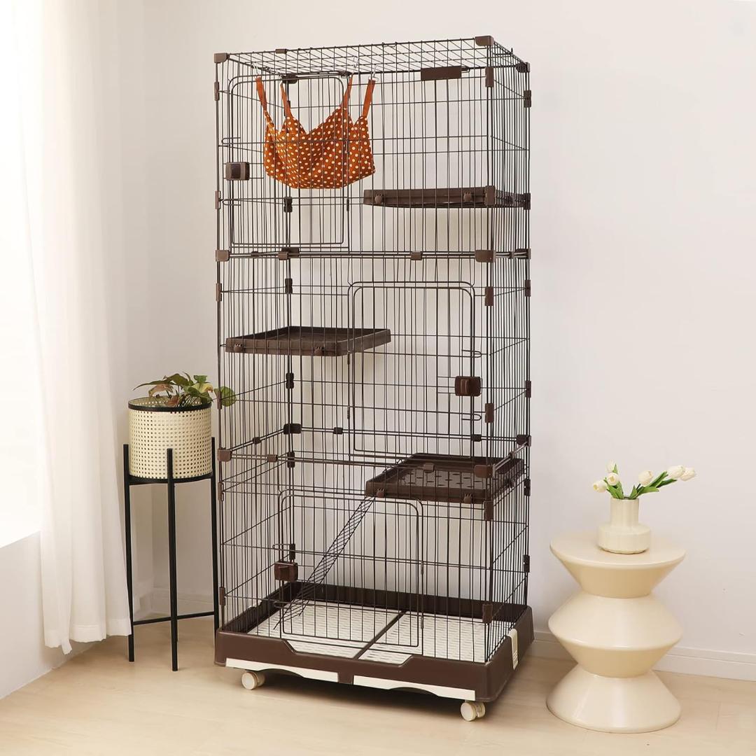 PETTOM 猫ケージ キャットケージ 幅82cm 三段 82*57*179CM