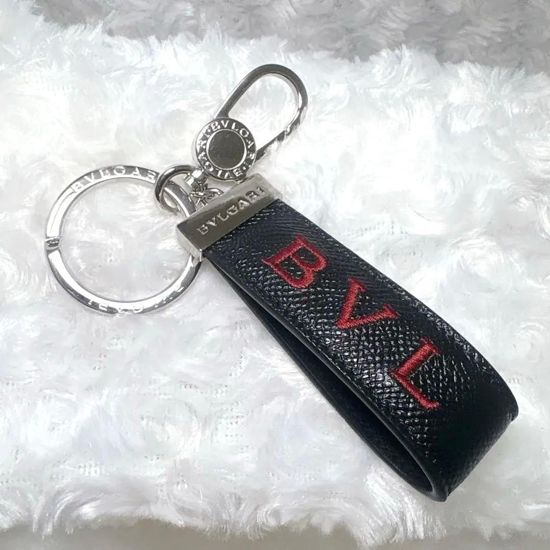 【極美品】BVLGARI ブルガリマン キーリング キーホルダー レザー　現行