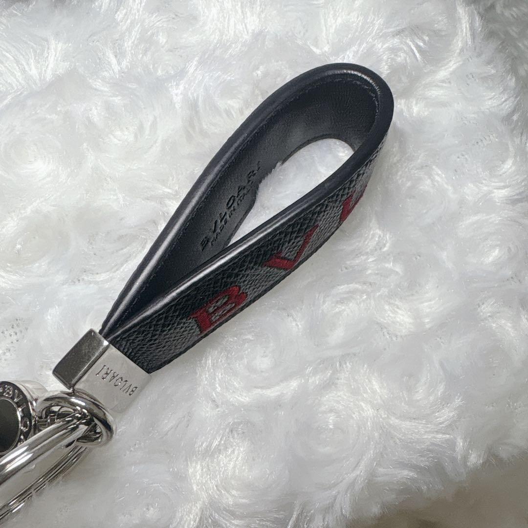 【極美品】BVLGARI ブルガリマン キーリング キーホルダー レザー　現行