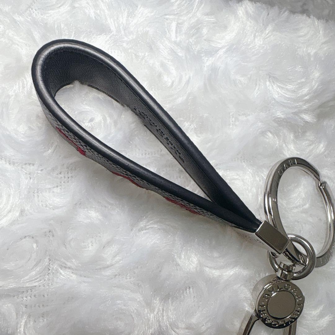【極美品】BVLGARI ブルガリマン キーリング キーホルダー レザー　現行