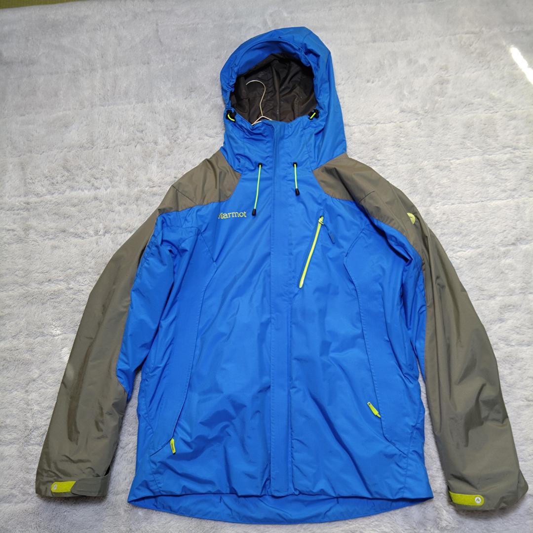マーモットMarmot　大きいLサイズ スキーウェア上下 青 グレー　ヒートナビ