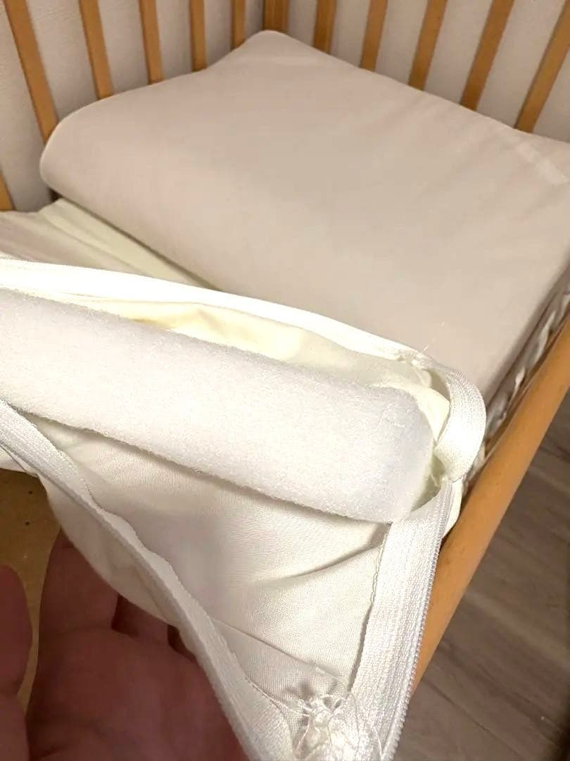 取説付き　ハイタイプ ベビーベッド 収納付き