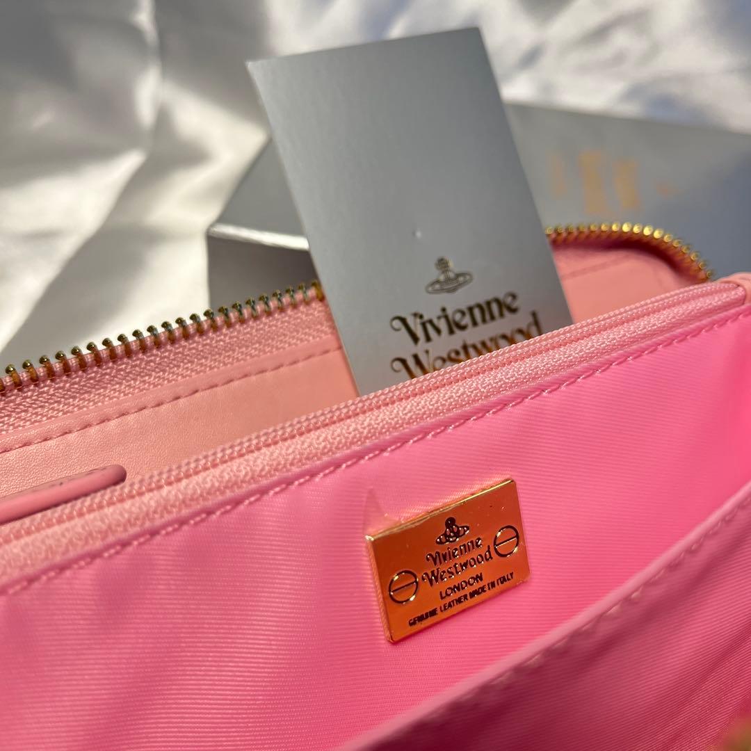 新品 Vivienne Westwood ピンク ゴールドオーブ　長財布
