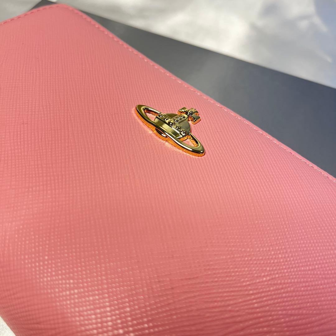 新品 Vivienne Westwood ピンク ゴールドオーブ　長財布