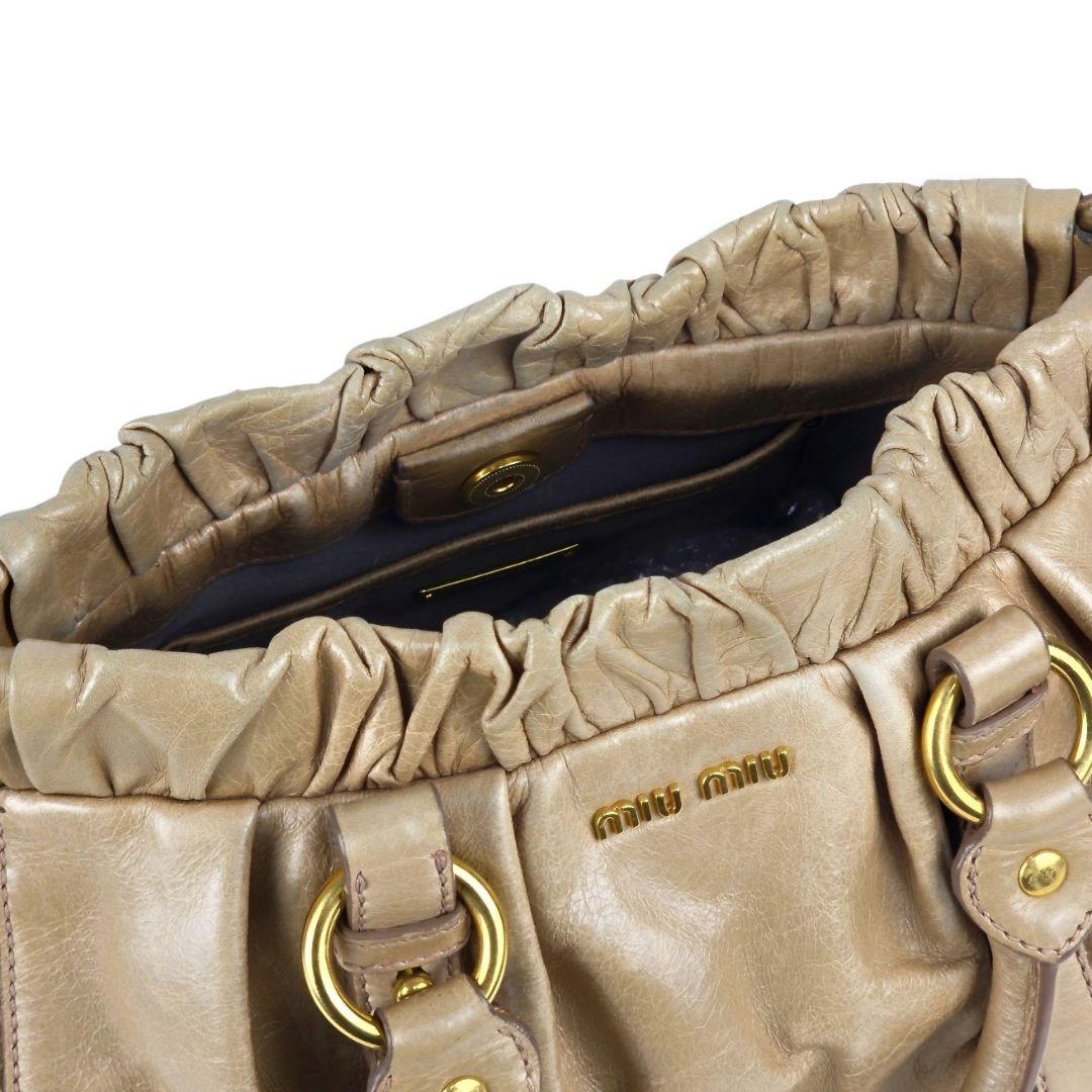 美品 ミュウミュウ ヴィテッロ ルクス リボン ハンドバッグ ショルダーバッグ