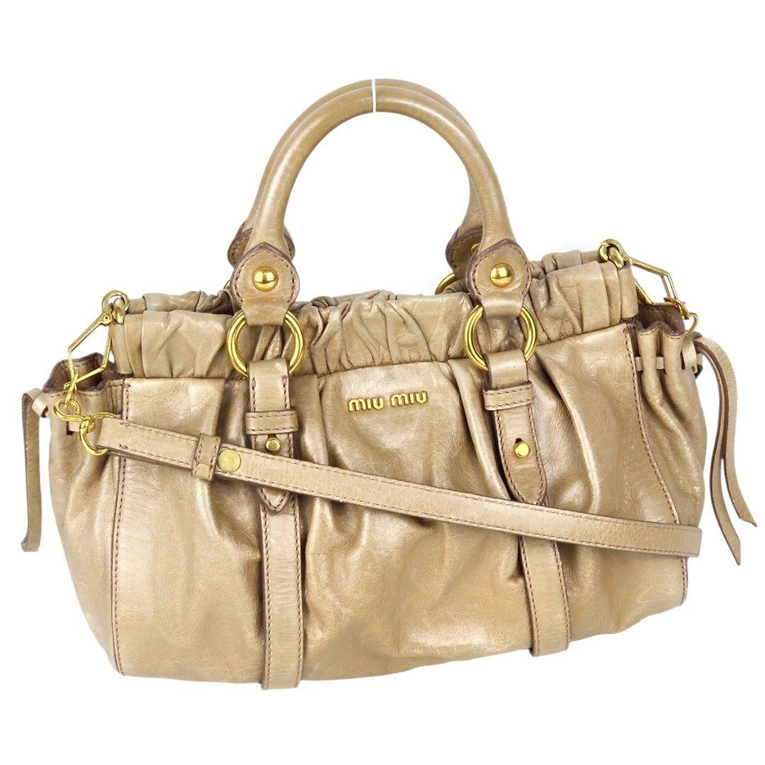 美品 ミュウミュウ ヴィテッロ ルクス リボン ハンドバッグ ショルダーバッグ