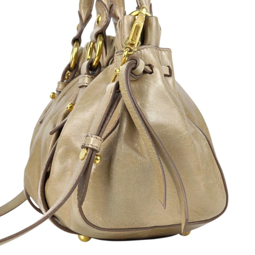 美品 ミュウミュウ ヴィテッロ ルクス リボン ハンドバッグ ショルダーバッグ