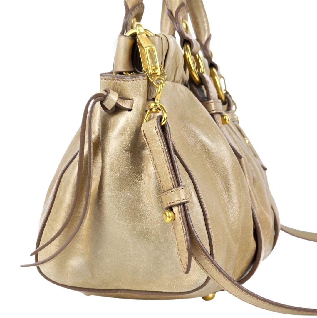 美品 ミュウミュウ ヴィテッロ ルクス リボン ハンドバッグ ショルダーバッグ