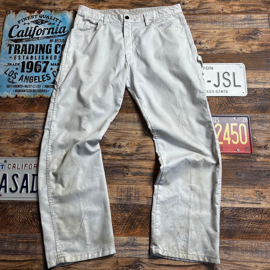 な*は様 Dickies ペインターパンツ ホワイト W34ワークパンツ 古着