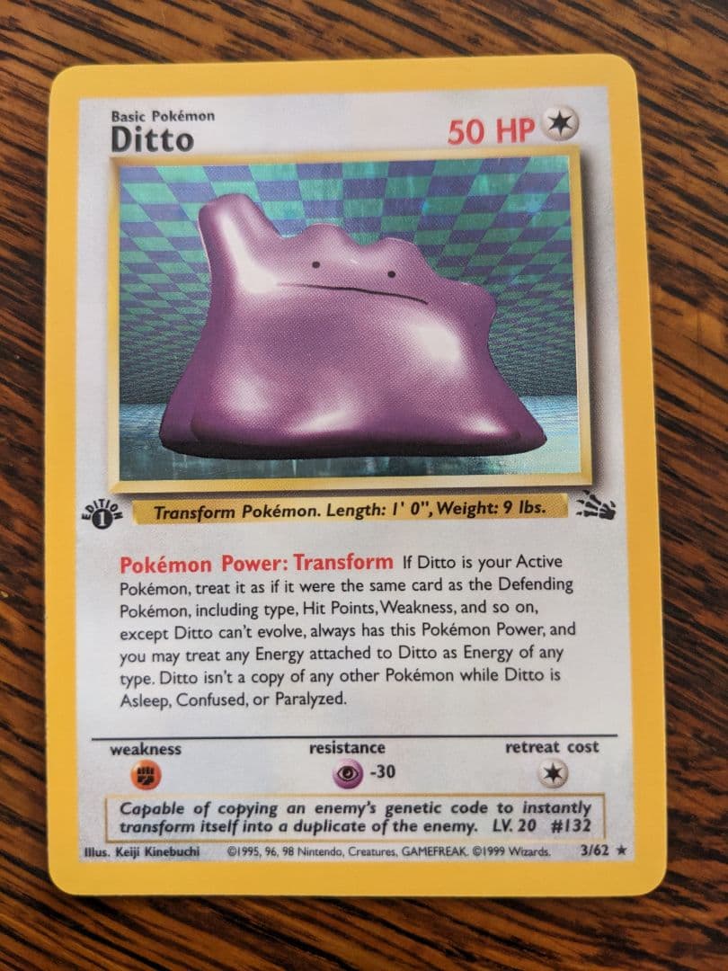 英語版初期　ポケモンカード　Ditto 1st Edition holo