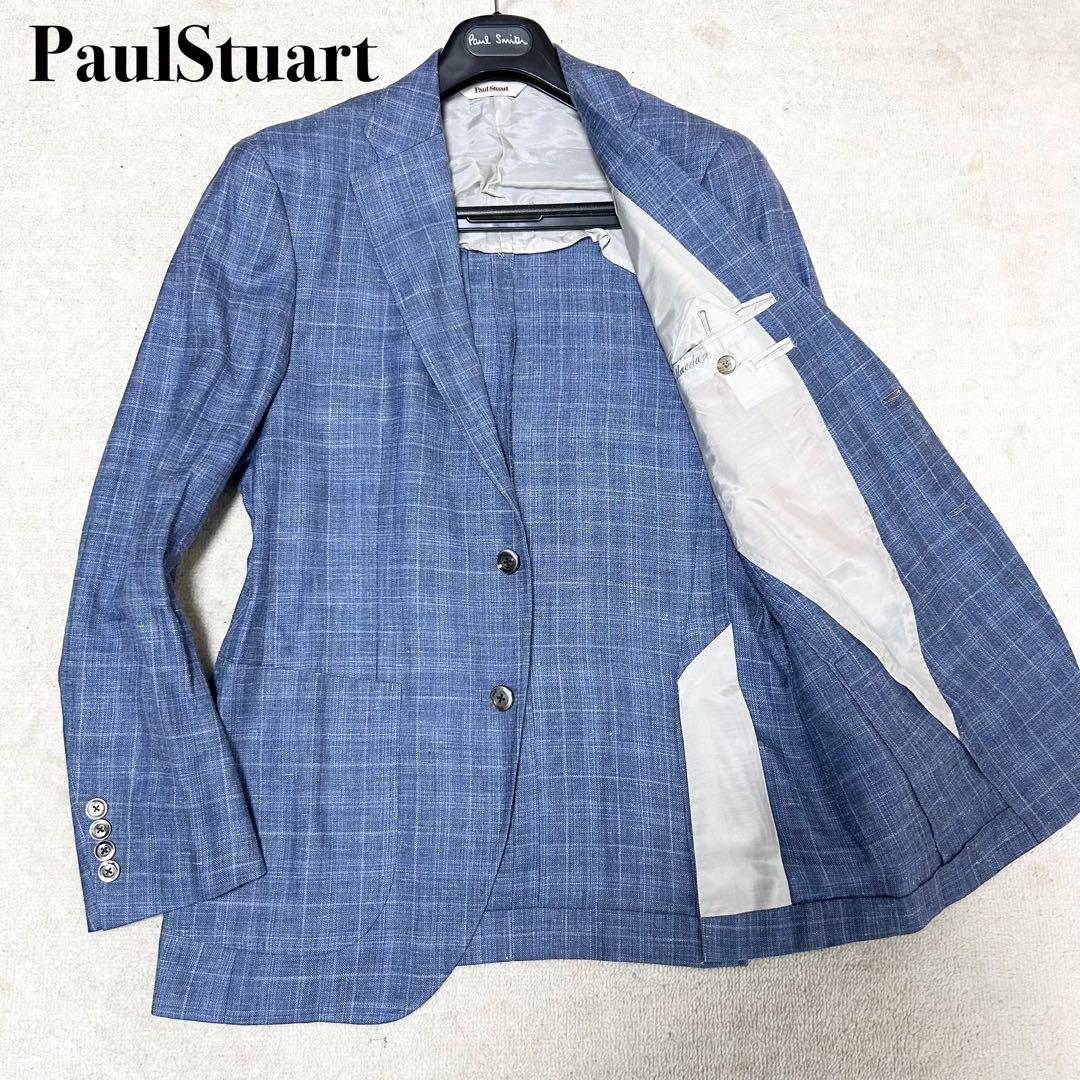 美品　ポールスチュアート　テーラードジャケット　アンコンジャケット　リネンシルク