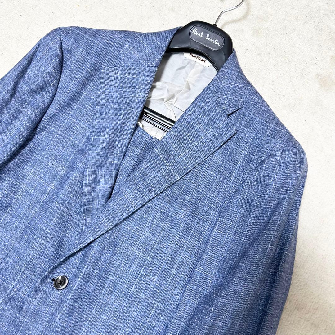 美品　ポールスチュアート　テーラードジャケット　アンコンジャケット　リネンシルク