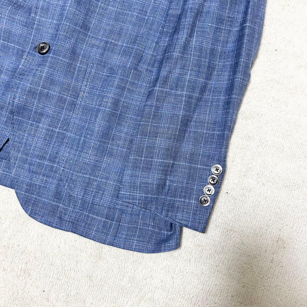 美品　ポールスチュアート　テーラードジャケット　アンコンジャケット　リネンシルク