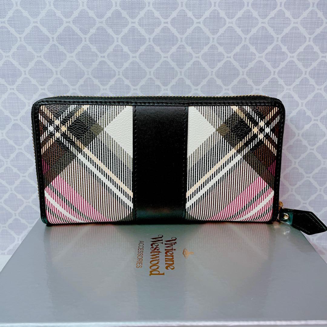 【大人気✨️1点のみ】ヴィヴィアン・ウエストウッド ブラックチェック 長財布