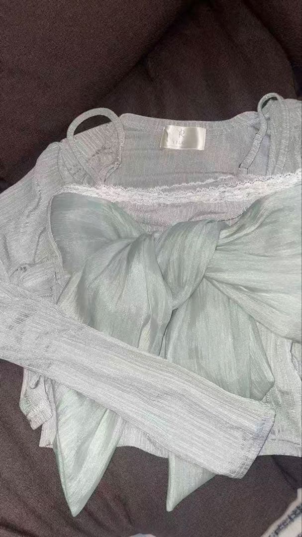 YILON RIBBON CAMI SET TOPS キャミ ミントグリーン