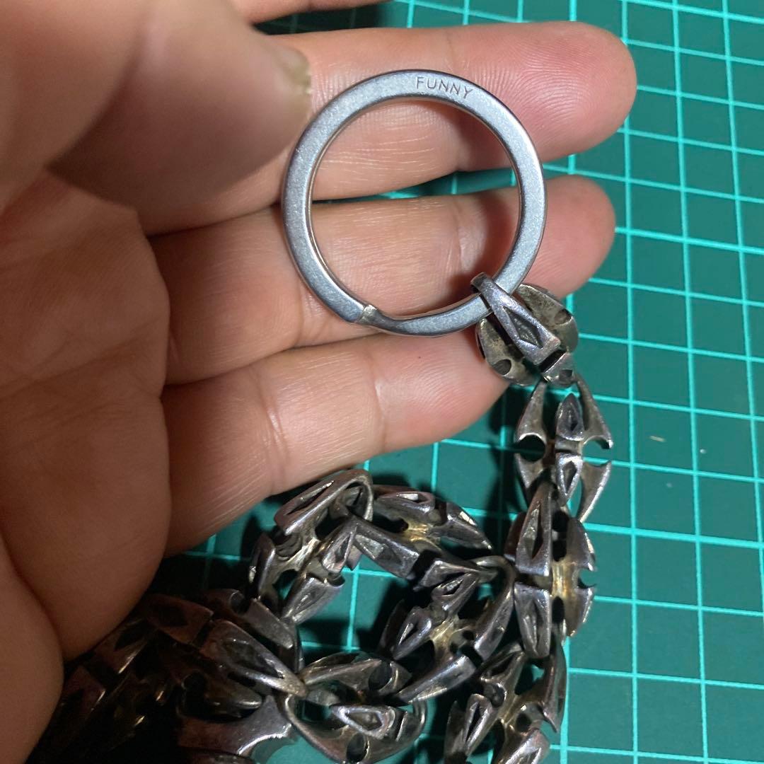 925 ウォレットチェーン　フックターコイズスタンプ柄