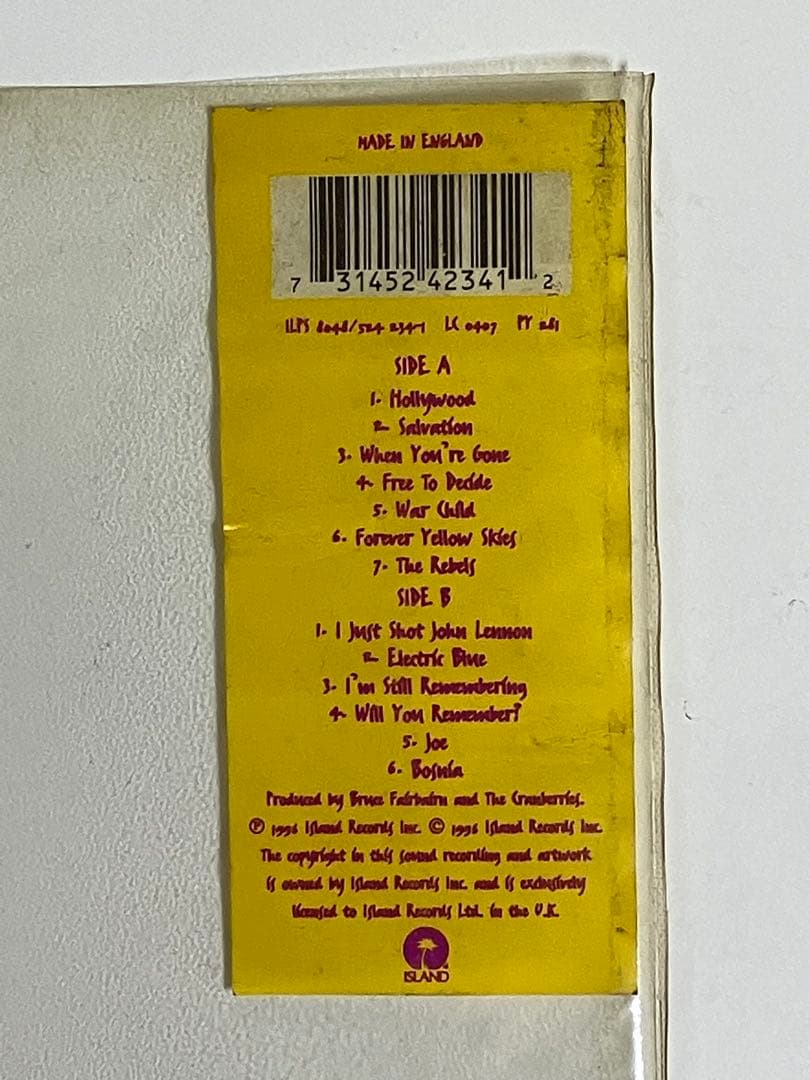 クランベリーズ 限定版 トゥ・ザ・フェイスフル・デパーテッド カラーレコード