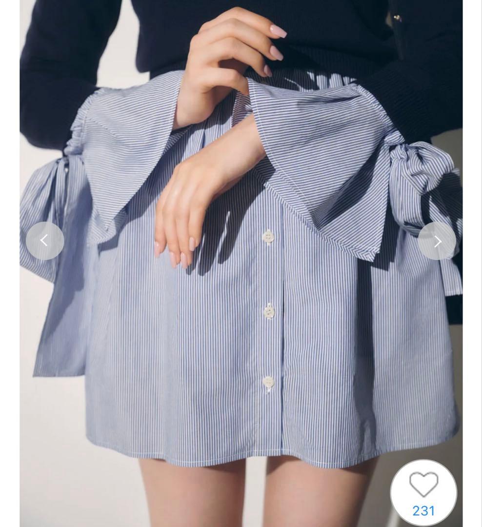 SNIDEL ニットセットブローチ付きミニシャツワンピース