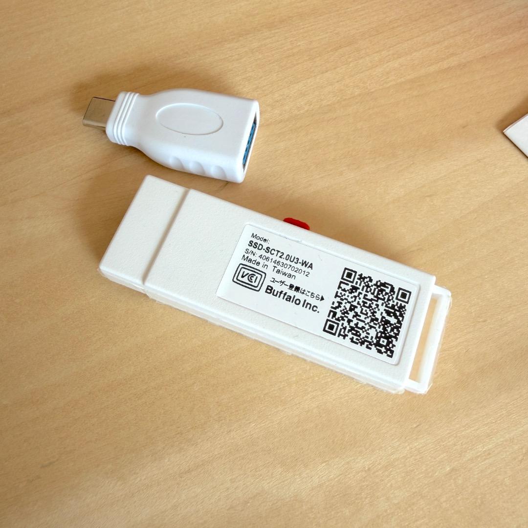 BUFFALO 外付けスティック型SSD 2TB★極美品・使用頻度少ない