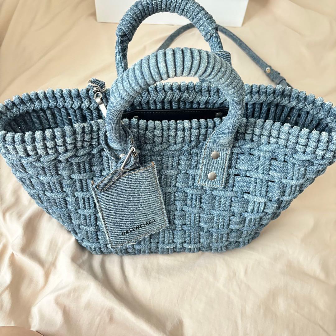 バレンシアガ　ビストロ　デニム　カゴバック　XS