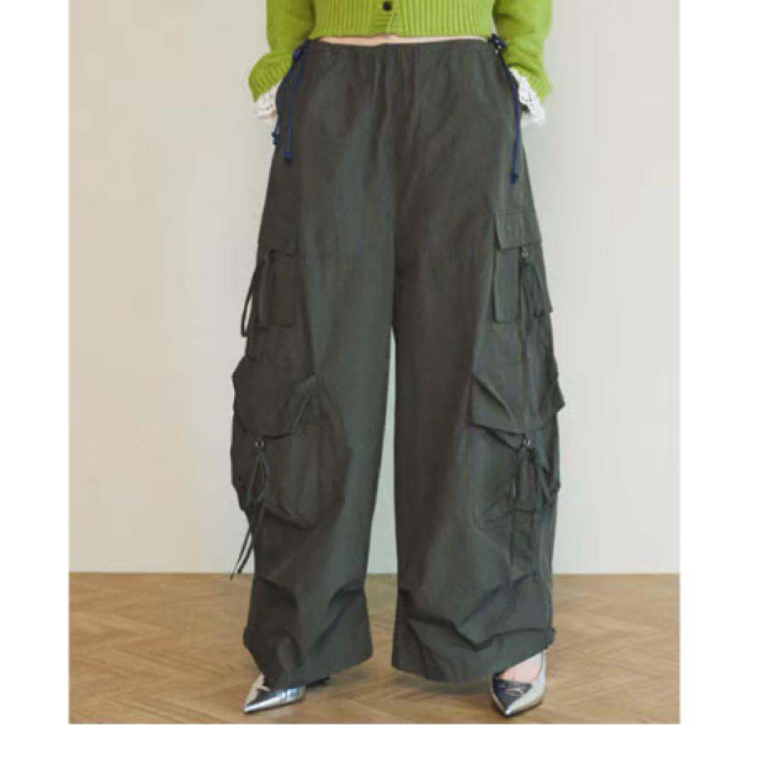 MAISON SPECIAELオリーブグリーン カーゴパンツ サイドポケット付き