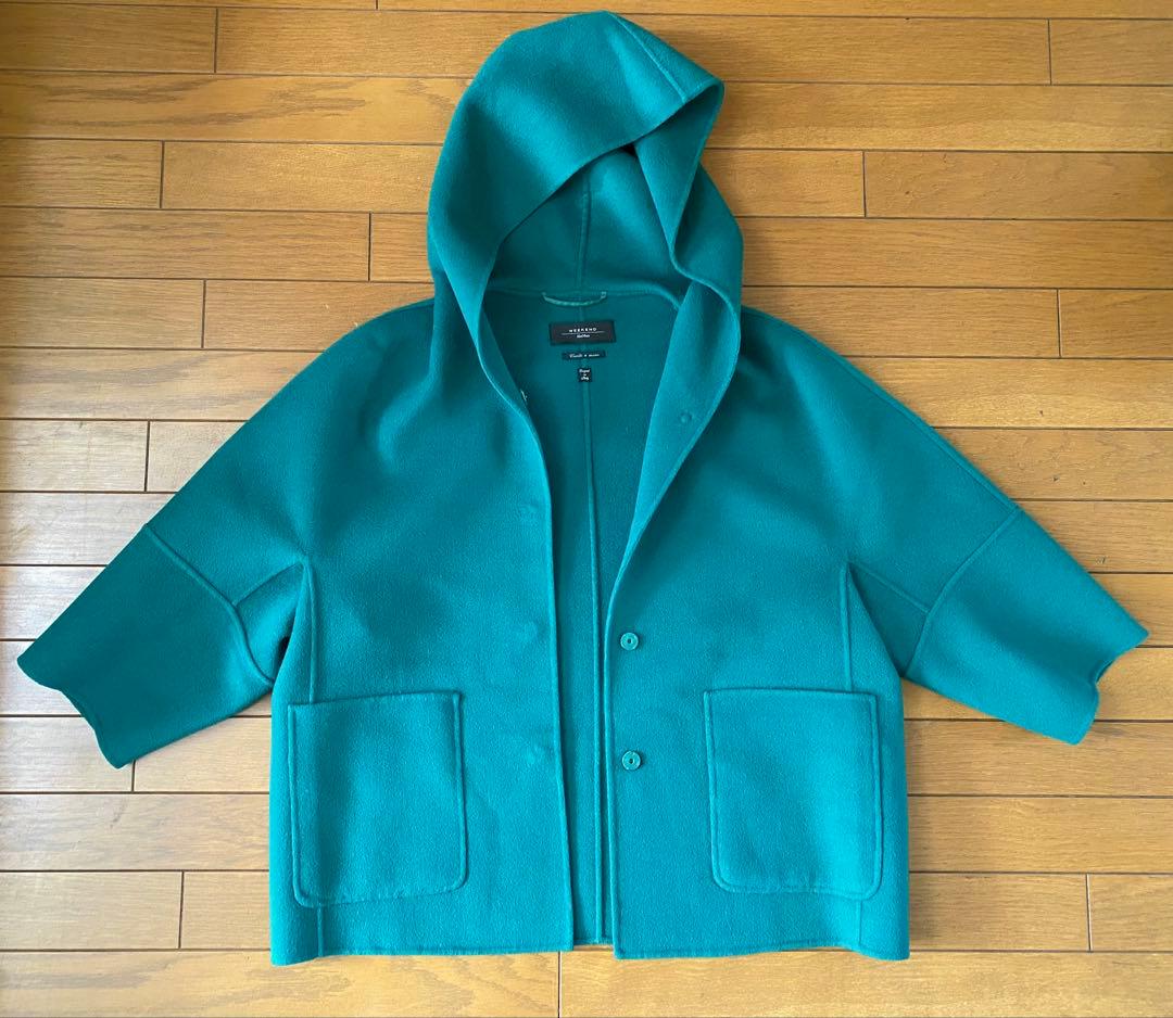 マックスマーラ　クチートアマーノフード付きウールコート 38