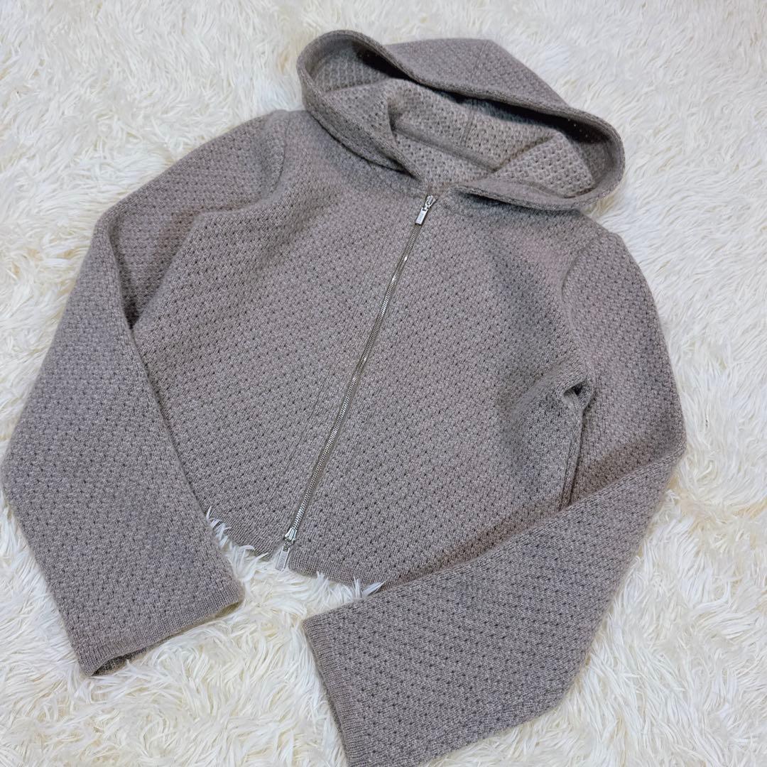 美品 フォクシー　カシミヤ混パーカー　SEA BREEZE PARKA 40