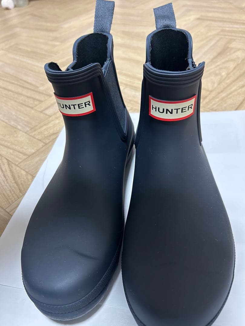 HUNTER ネイビー レインシューズ ショートブーツ