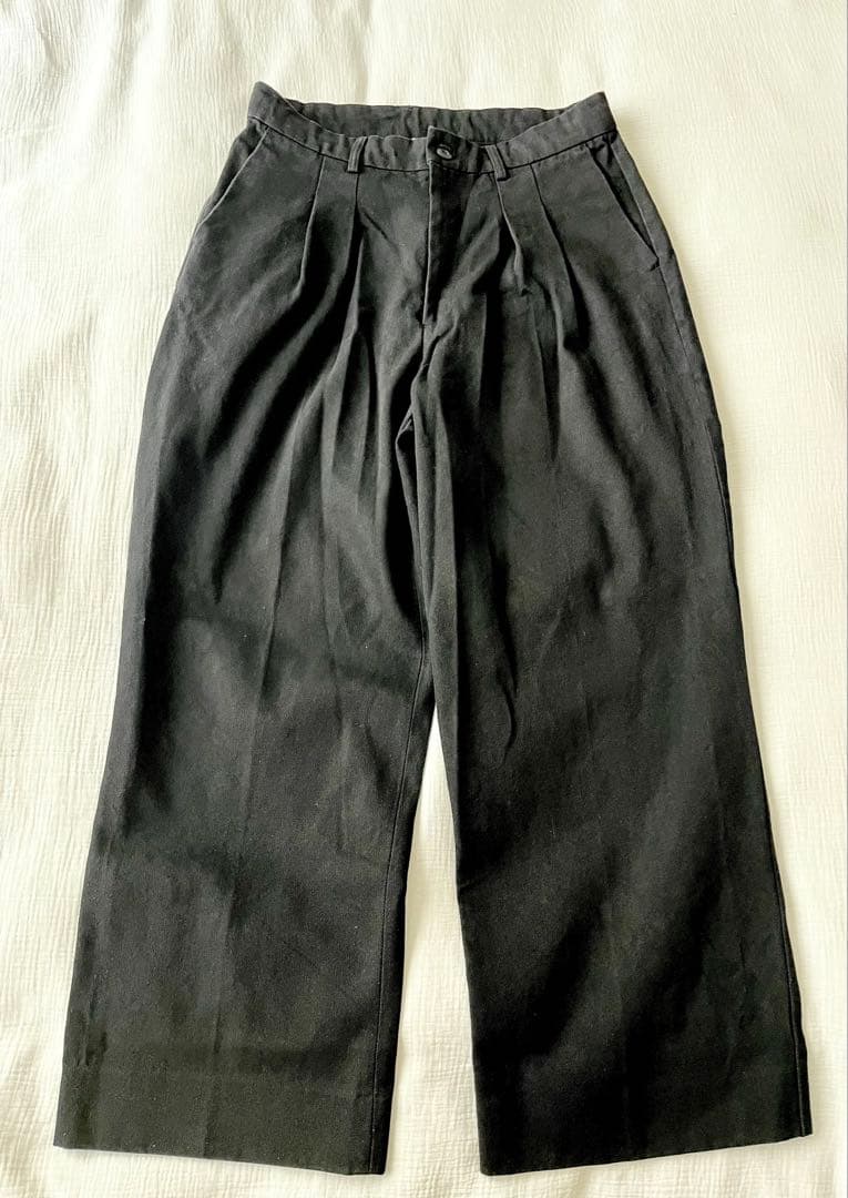 フリークス　I Need You Baby タックワイドパンツ　ブラック