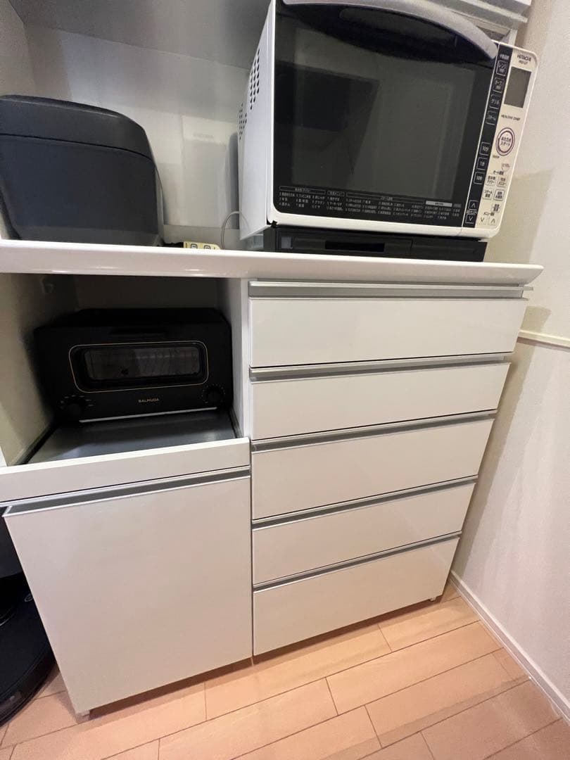 Pamouna（パモウナ）大塚家具 キッチンボード 上部収納付き